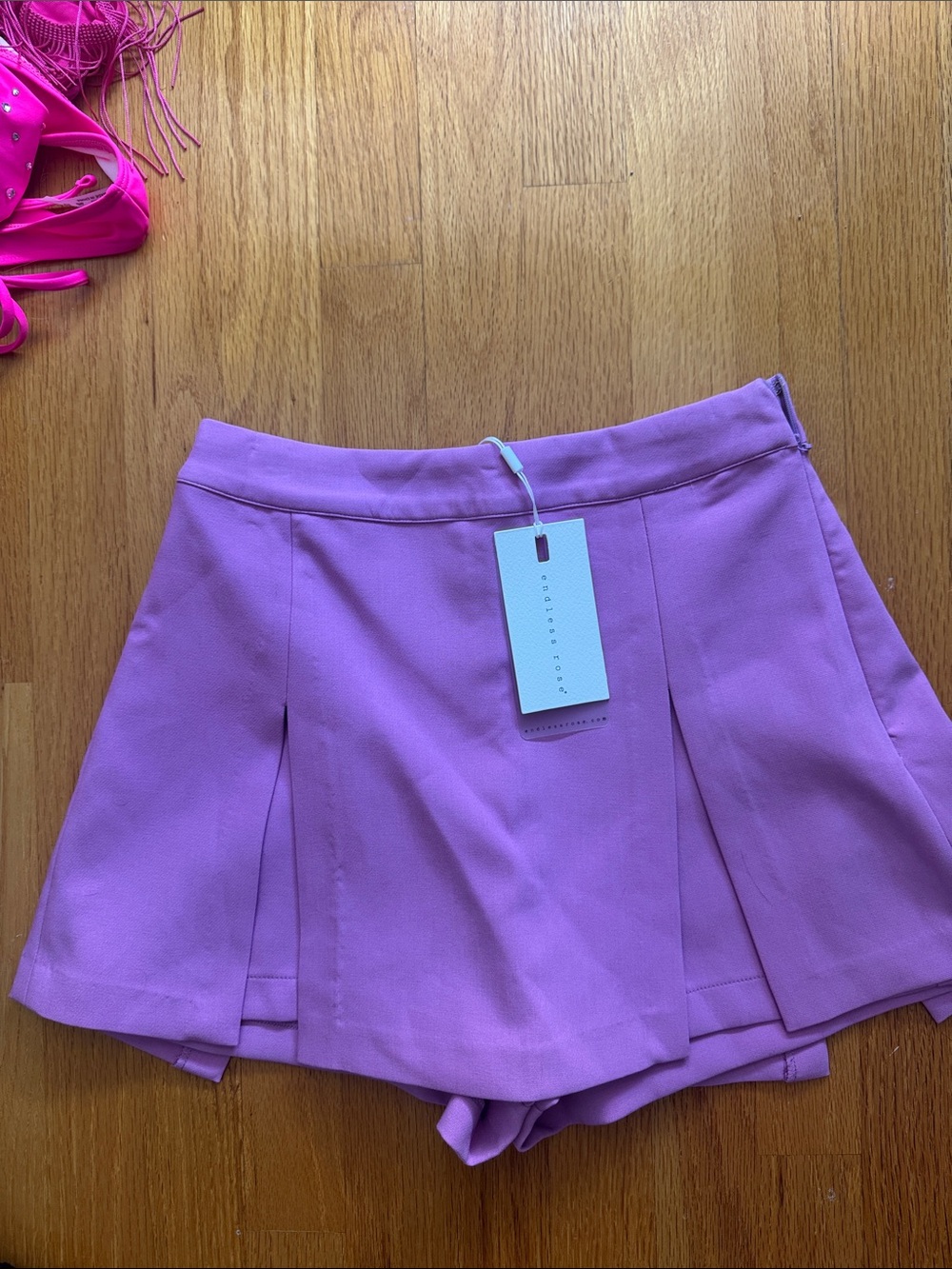 Endless Rose Pink Pleated Skort with Front Panels